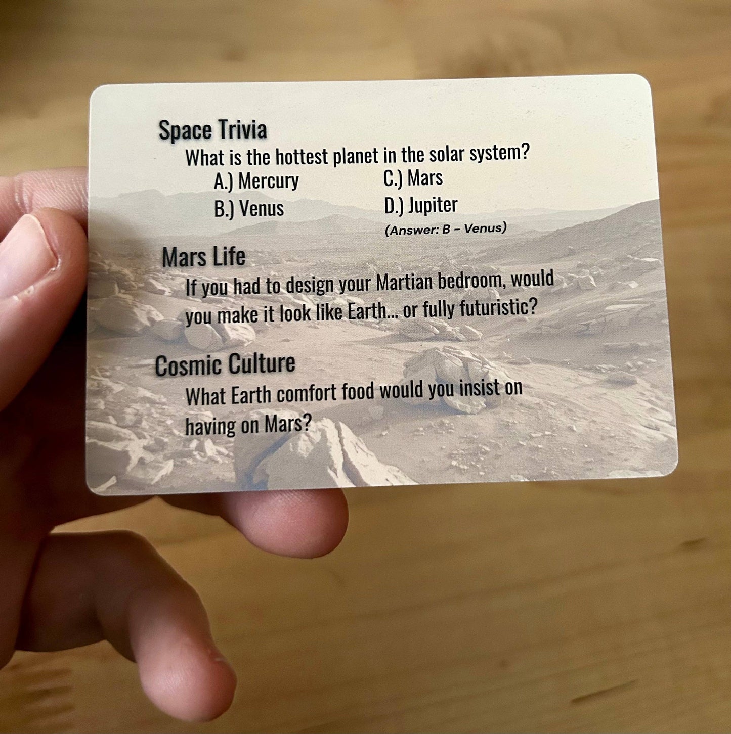 Trivia and Conversation Starter Card Deck
