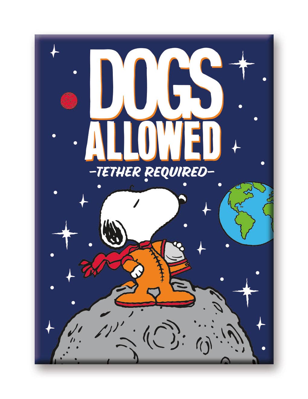 Peanuts Snoopy in Space - Dogs Allowed Flat Magnet (2.5" x 3
