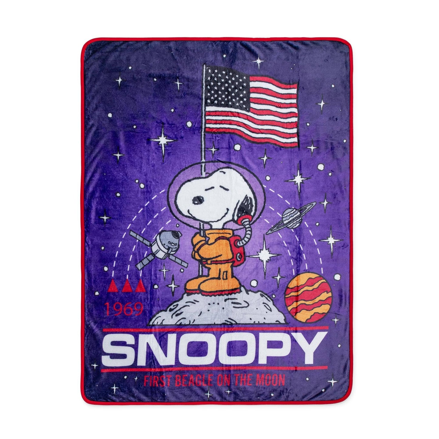 Peanuts Snoopy On The Moon Fleece Throw Blanket