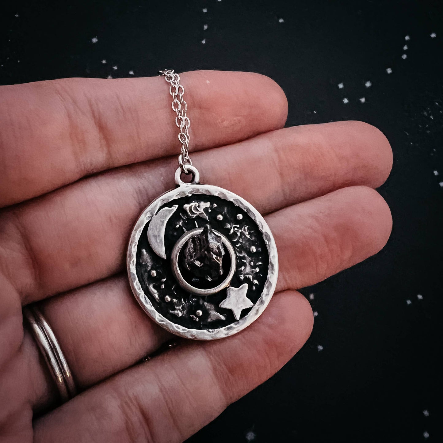 Night Sky Necklace with Authentic Meteorite