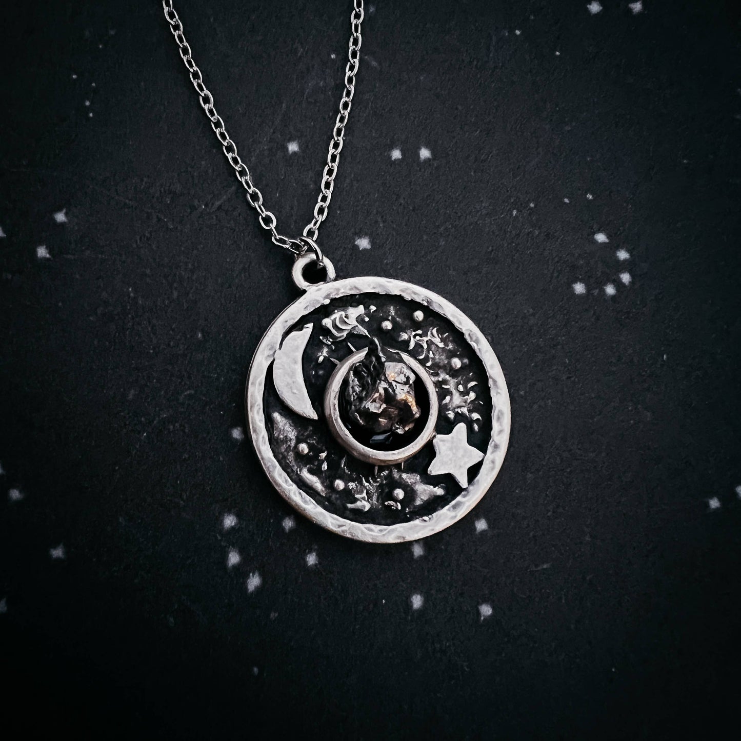 Night Sky Necklace with Authentic Meteorite