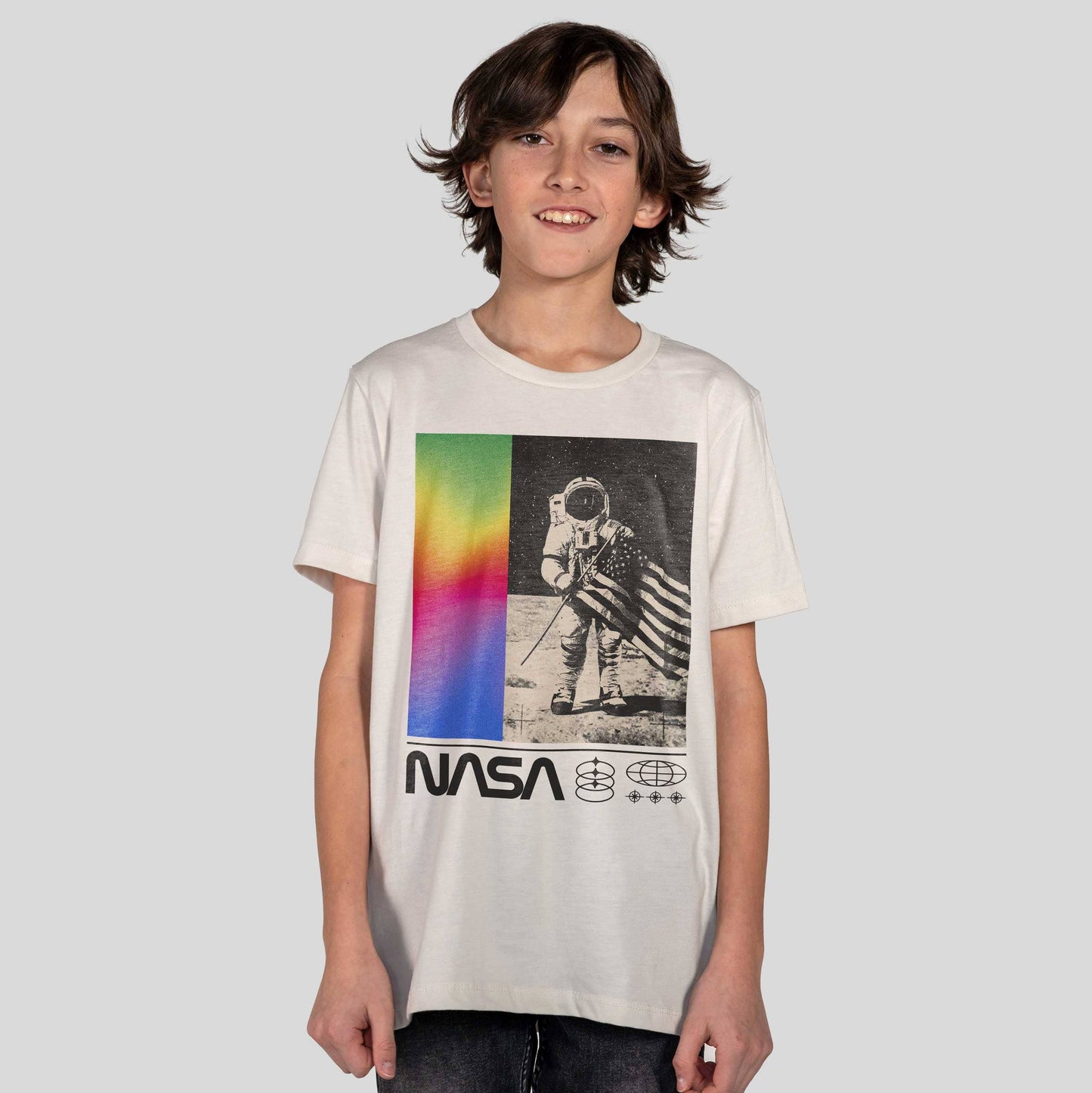 Kids NASA Astronaut Flag T-Shirt Space Graphic Tee