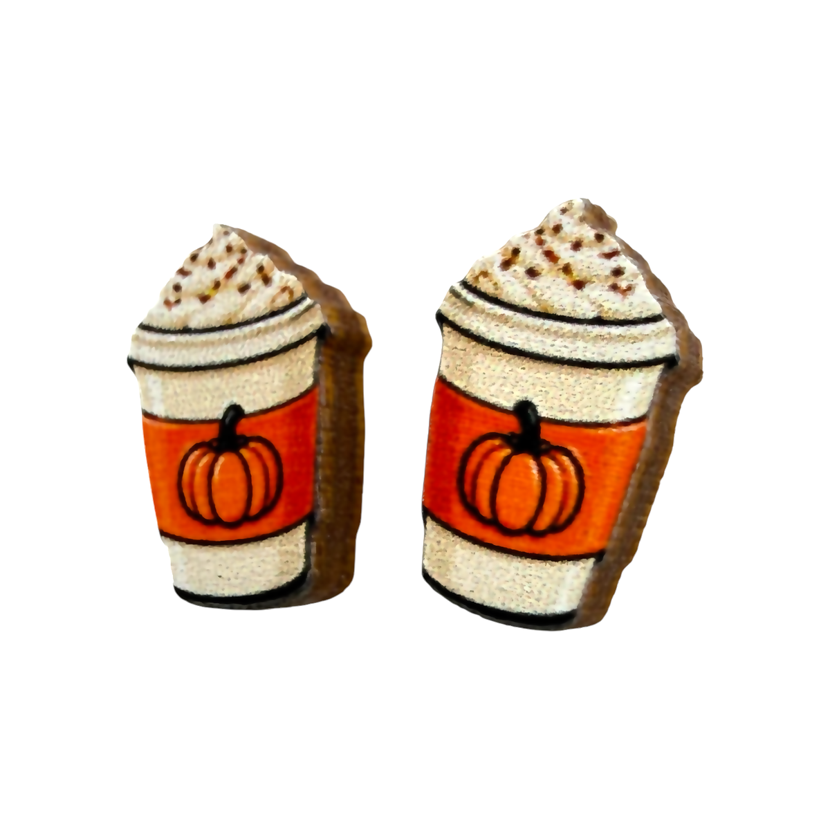 Pumpkin Spice Latte Stud Earrings #3188