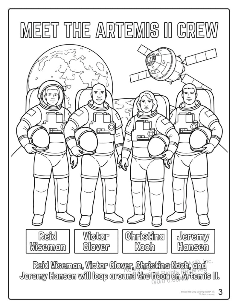 Artemis II Coloring and Activity Book 8.5 x 11