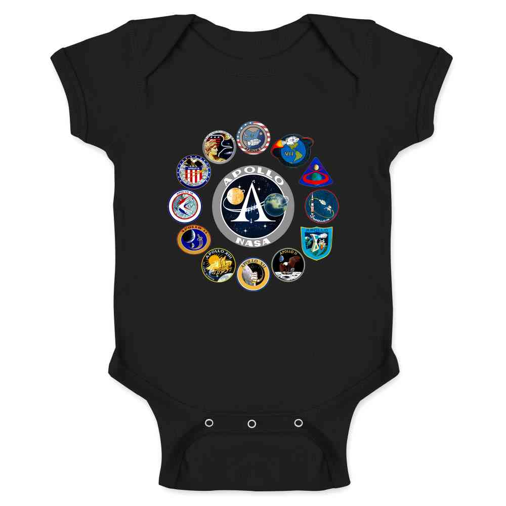 NASA Approved Apollo Mission Patches  Baby Bodysuit