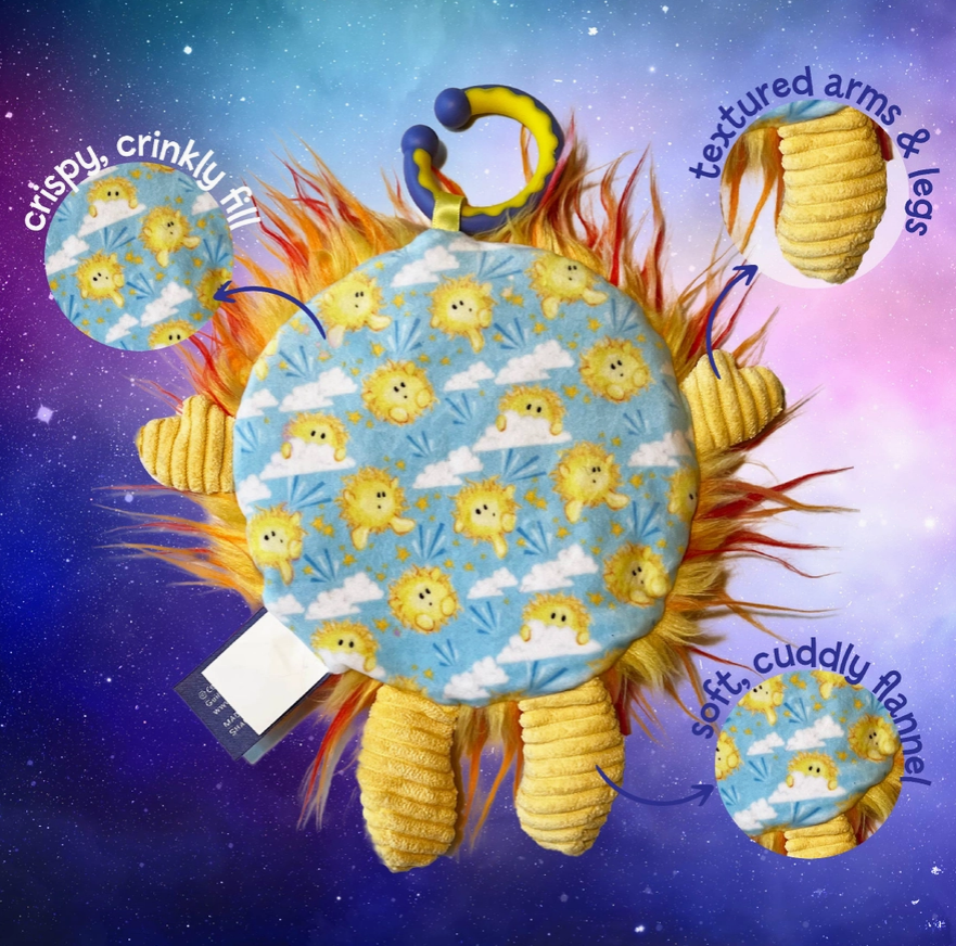Sun Plush Baby Teether Lovey - Sensory Infant Toy